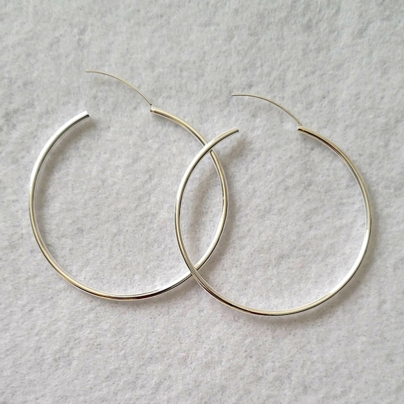 2.25" Sterling Silver Hoops - Picture 3 of 9